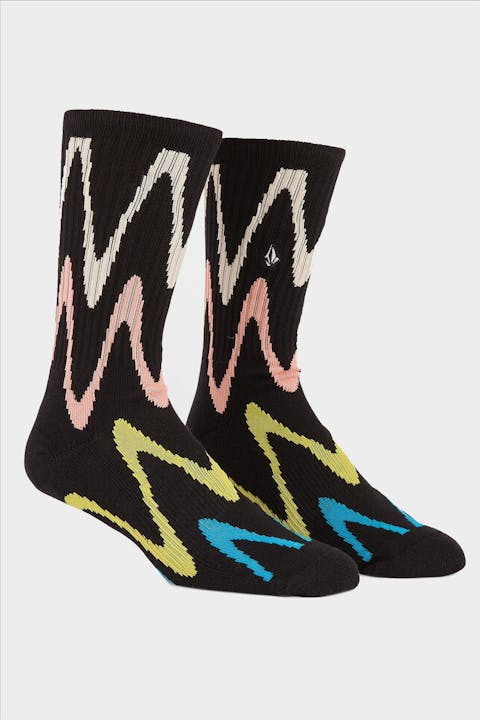 Volcom - Zwarte-multicolour Vibes sokken, maat: one size