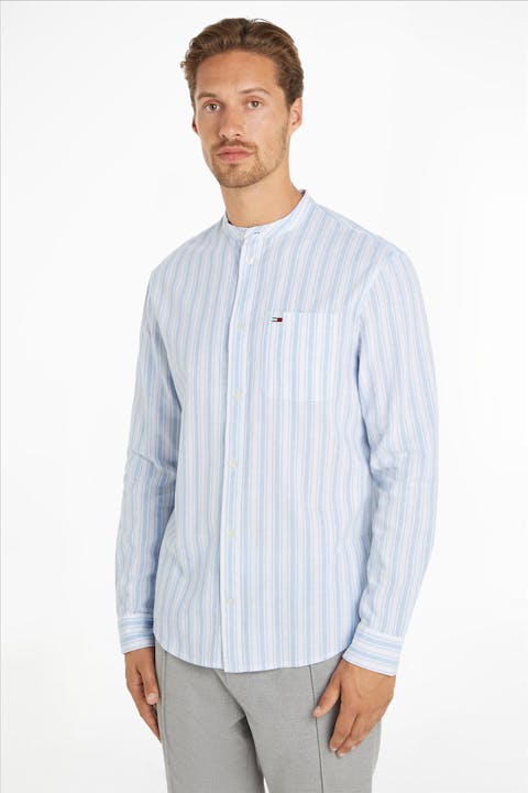 Tommy Jeans - Lichtblauw Stripe Linen hemd
