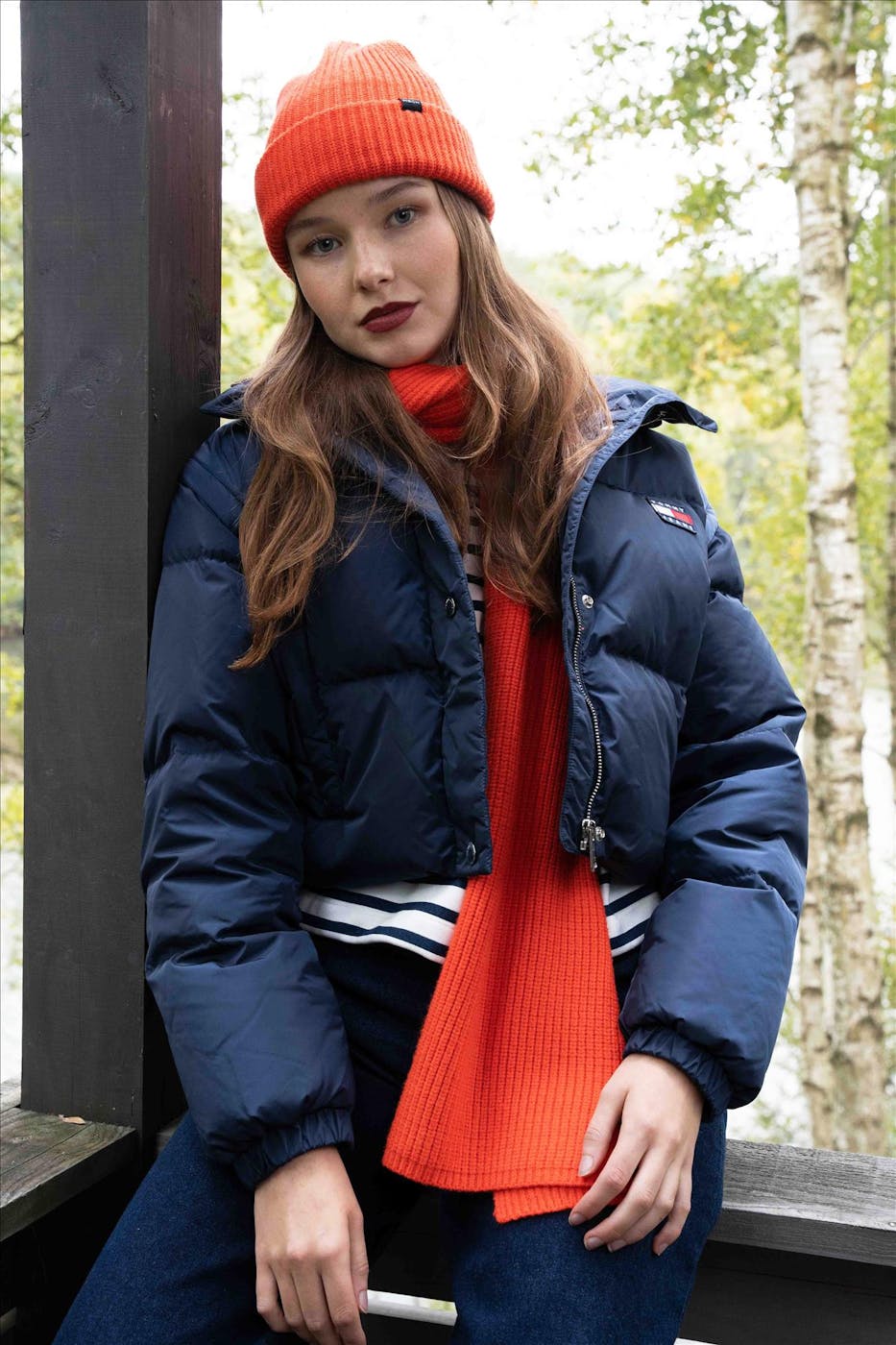 Tommy Jeans - Donkerblauwe Crop pufferjas-bodywarmer