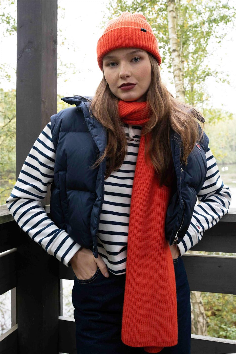 Tommy Jeans - Donkerblauwe Crop pufferjas-bodywarmer
