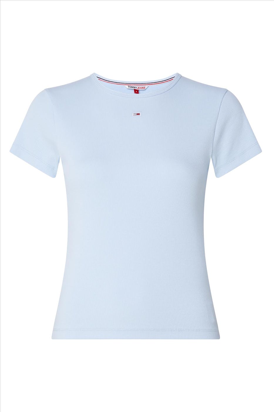 Tommy Jeans - Lichtblauwe Essential Rib T-shirt