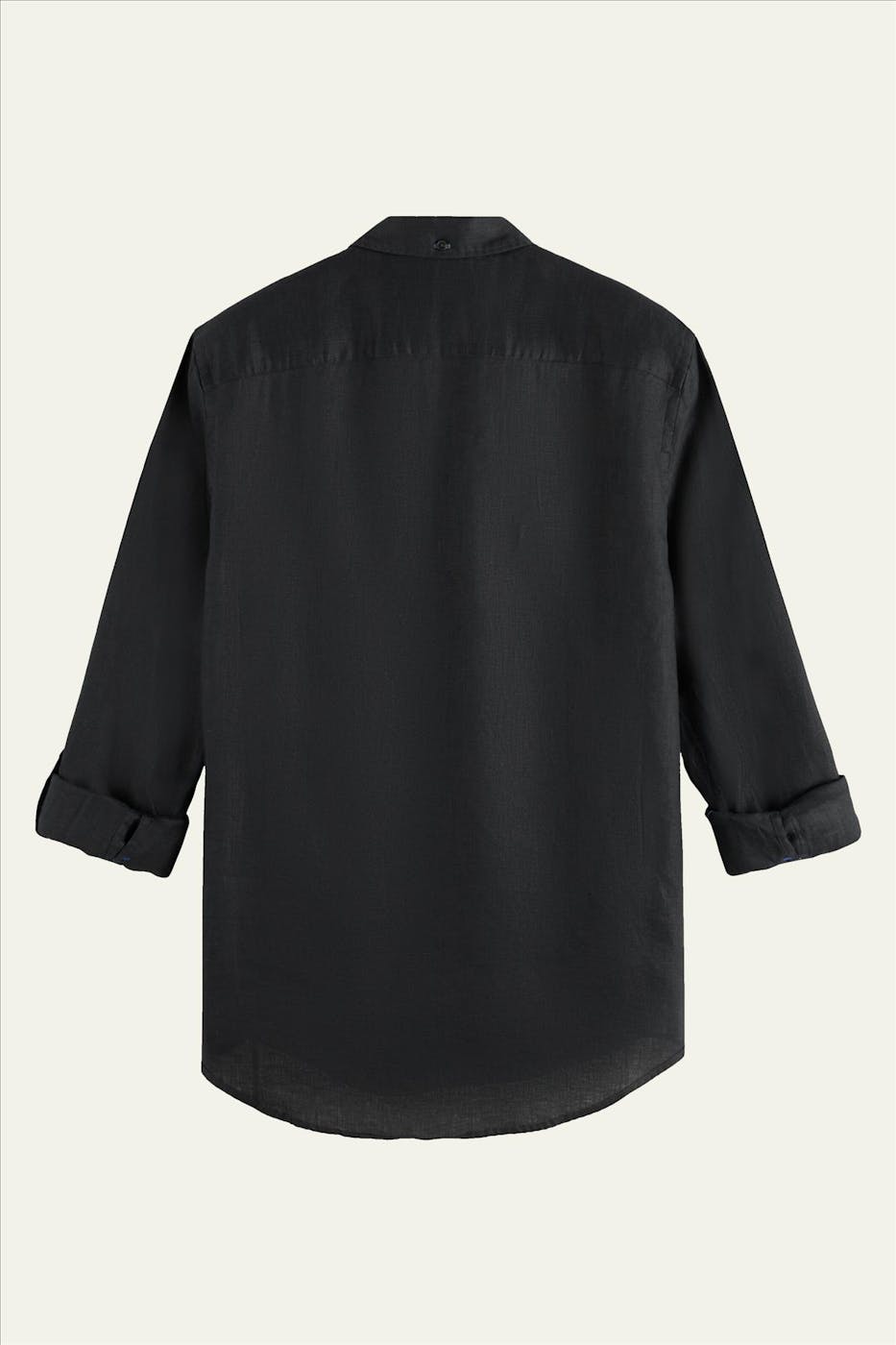 Scotch & Soda - Zwart Linen Roll-Up hemd