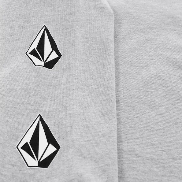 Volcom - Lichtgrijze Iconic Stone T-shirt met lange mouw