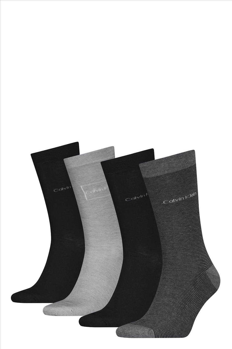 Calvin Klein - Zwart-Grijze Combo 4-pack giftbox sokken