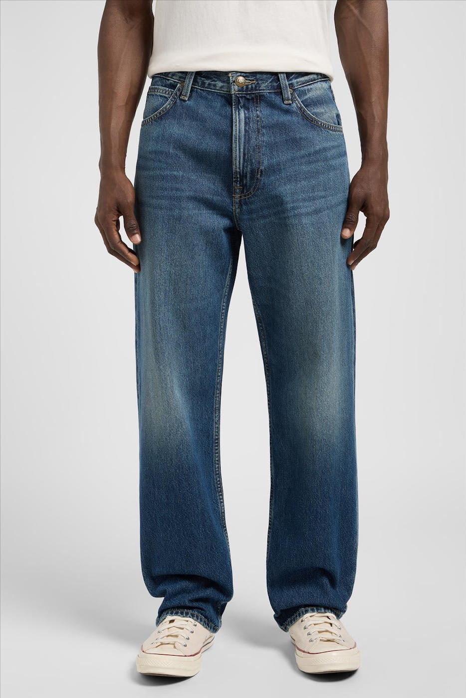 Lee - Middenblauwe Asher loose straight jeans