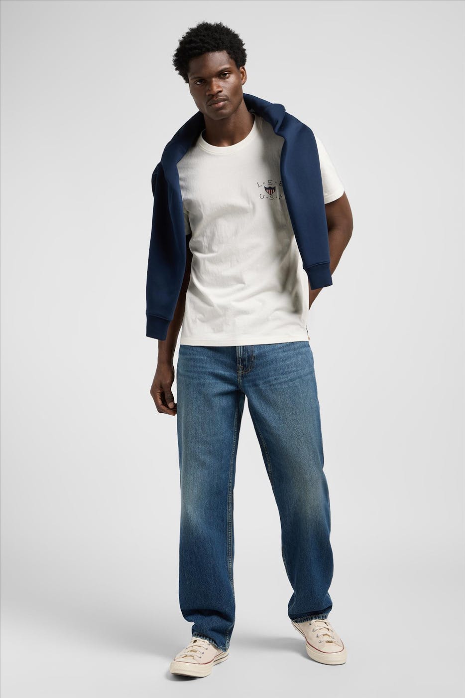 Lee - Middenblauwe Asher loose straight jeans