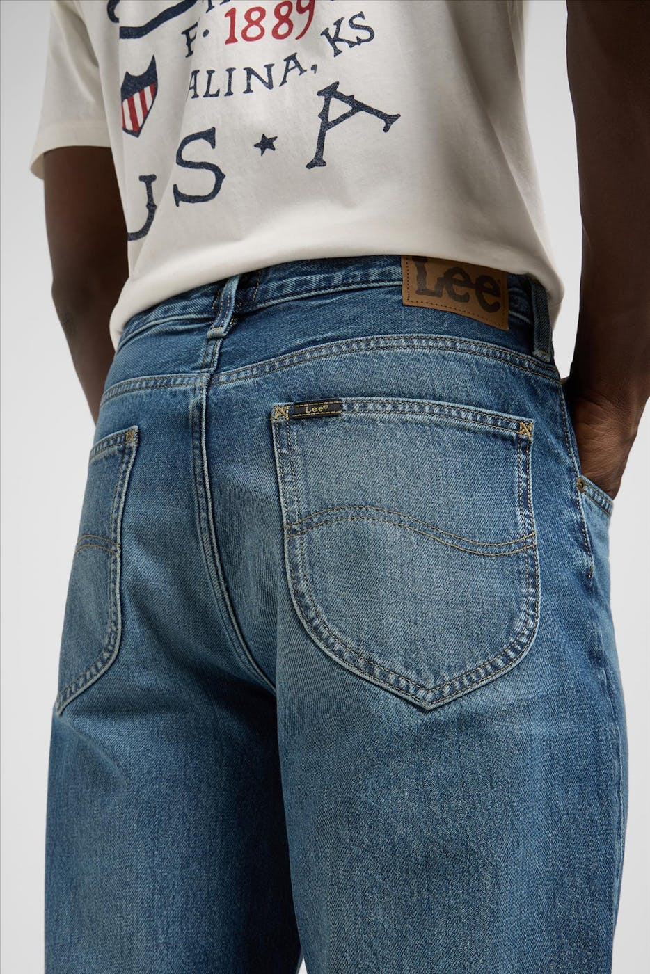 Lee - Middenblauwe Asher loose straight jeans
