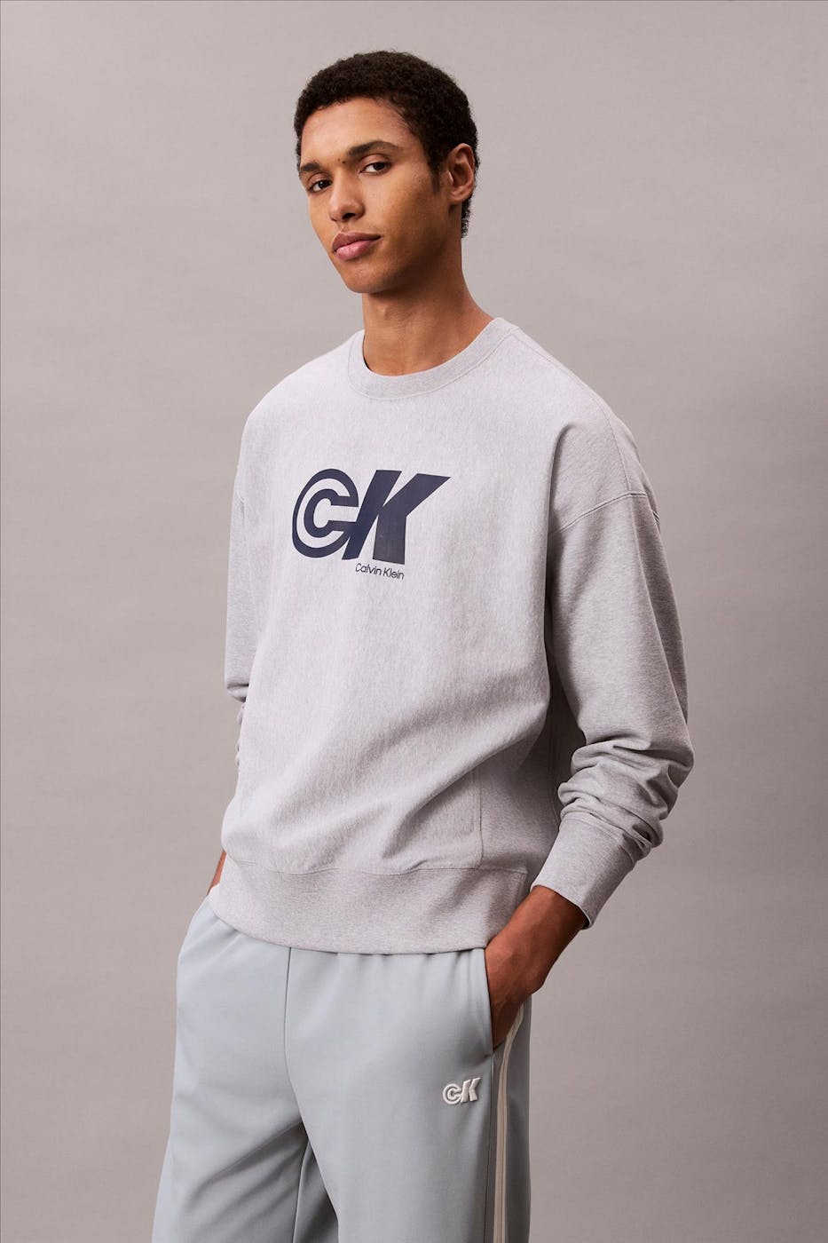 Calvin Klein Jeans - Grijze Graphic Logo sweater