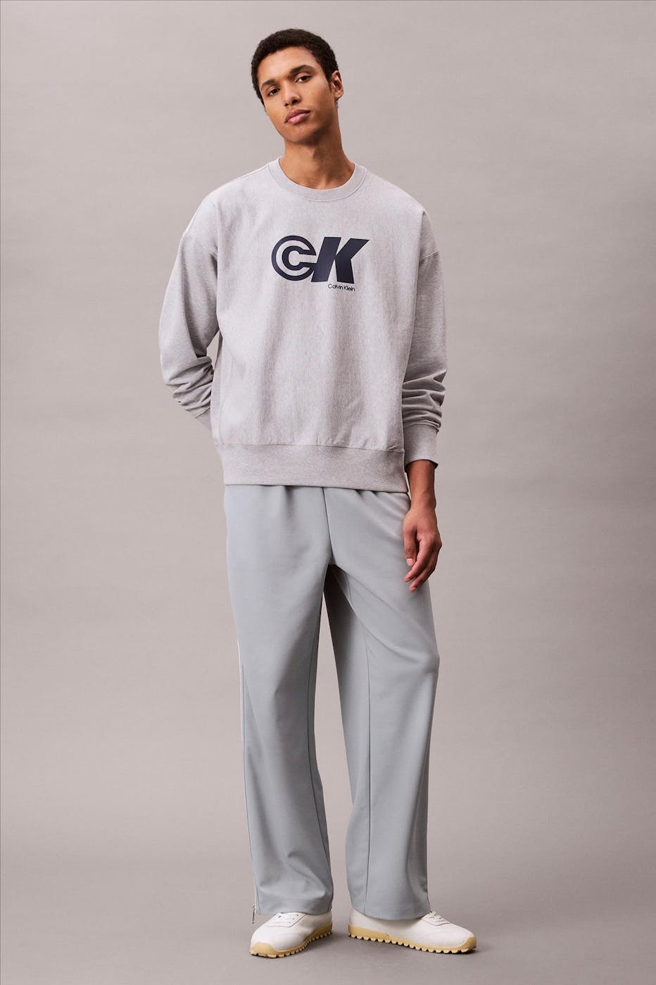 Calvin Klein Jeans - Grijze Graphic Logo sweater
