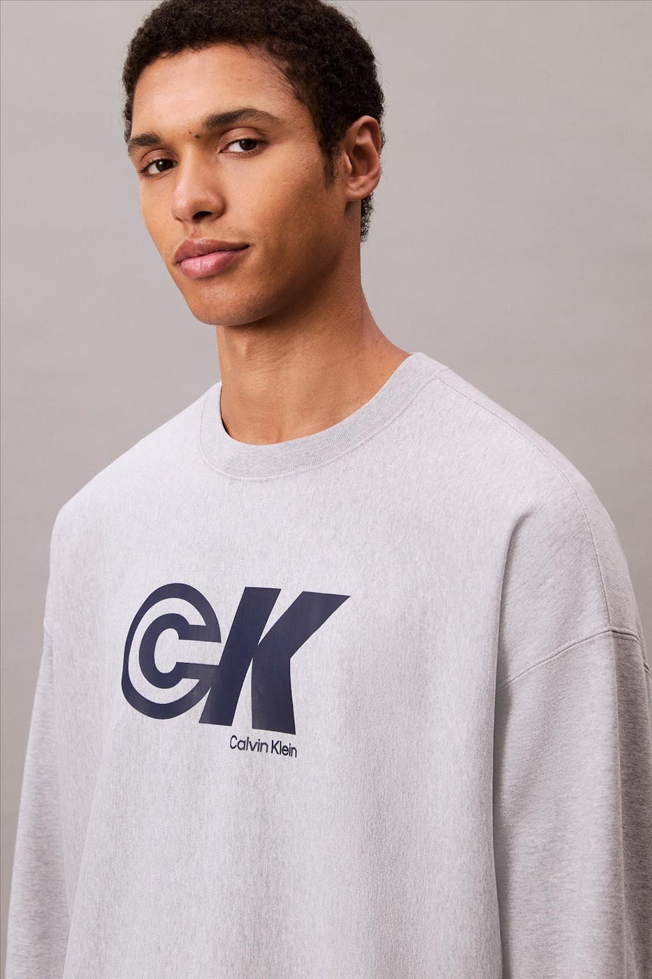 Calvin Klein Jeans - Grijze Graphic Logo sweater