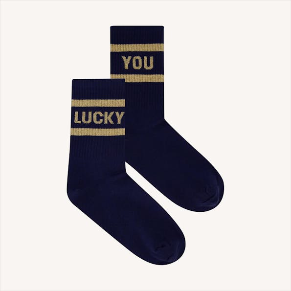BY BAR - Donkerblauwe Lucky Sparkle sokken