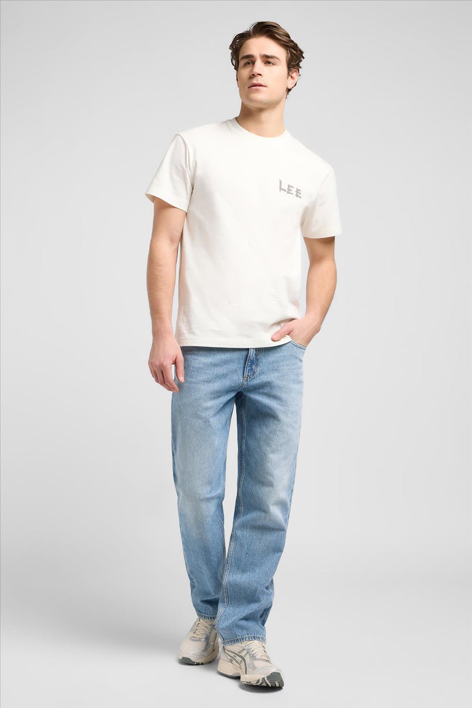 Lee - Donkergrijze Haden relaxed straight jeans