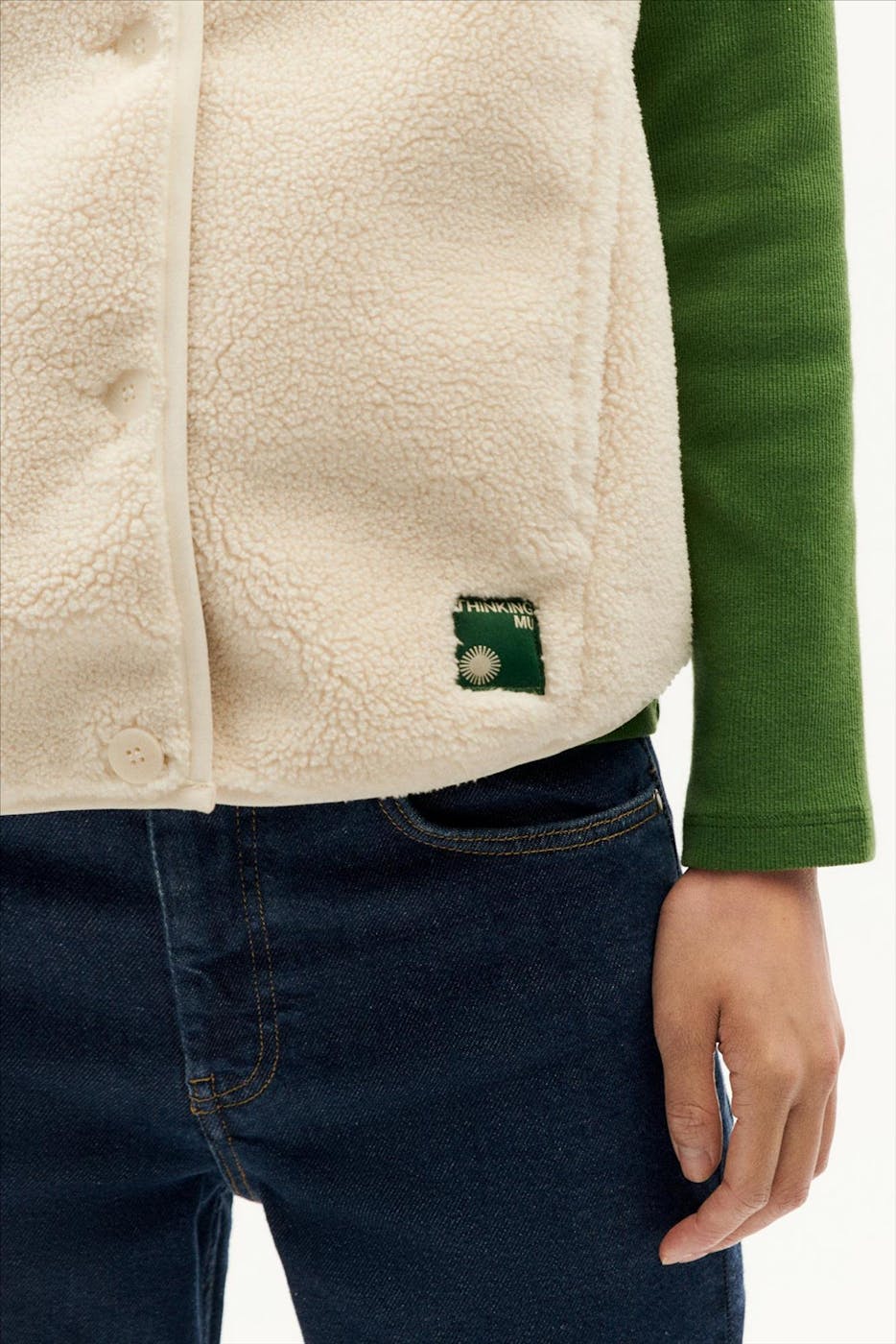 Thinking Mu - Ecru Ivory Jay vest