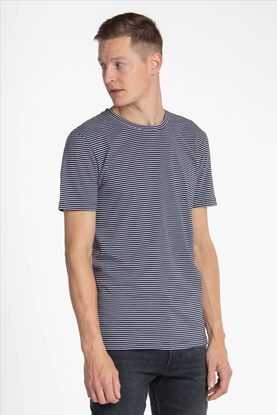 Minimum - Blauw-witte gestreepte Luka T-shirt