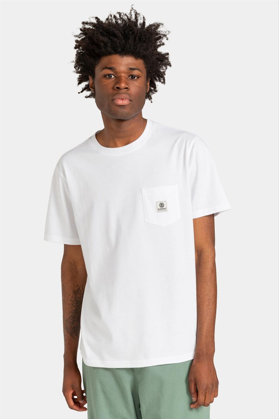 Element - Witte Basic Pocket Label T-shirt