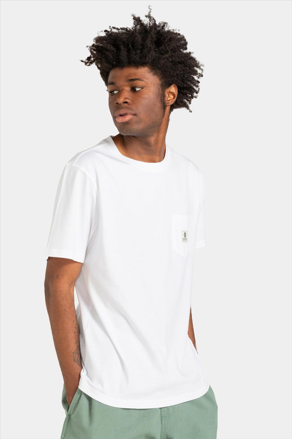 Element - Witte Basic Pocket Label T-shirt