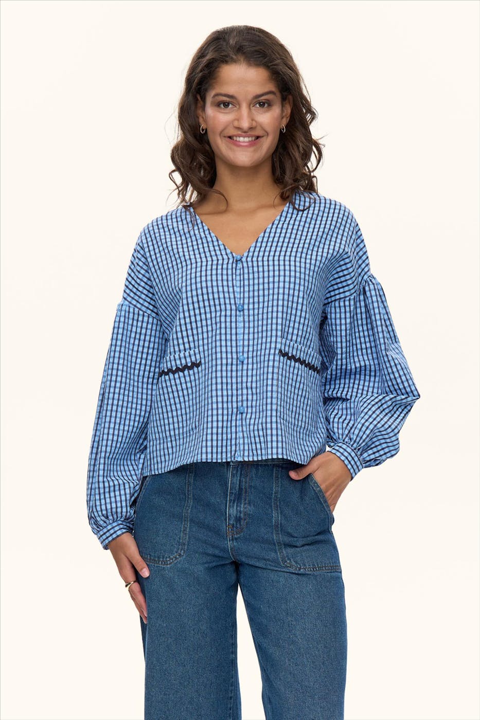 Nümph - Blauwe Colette blouse