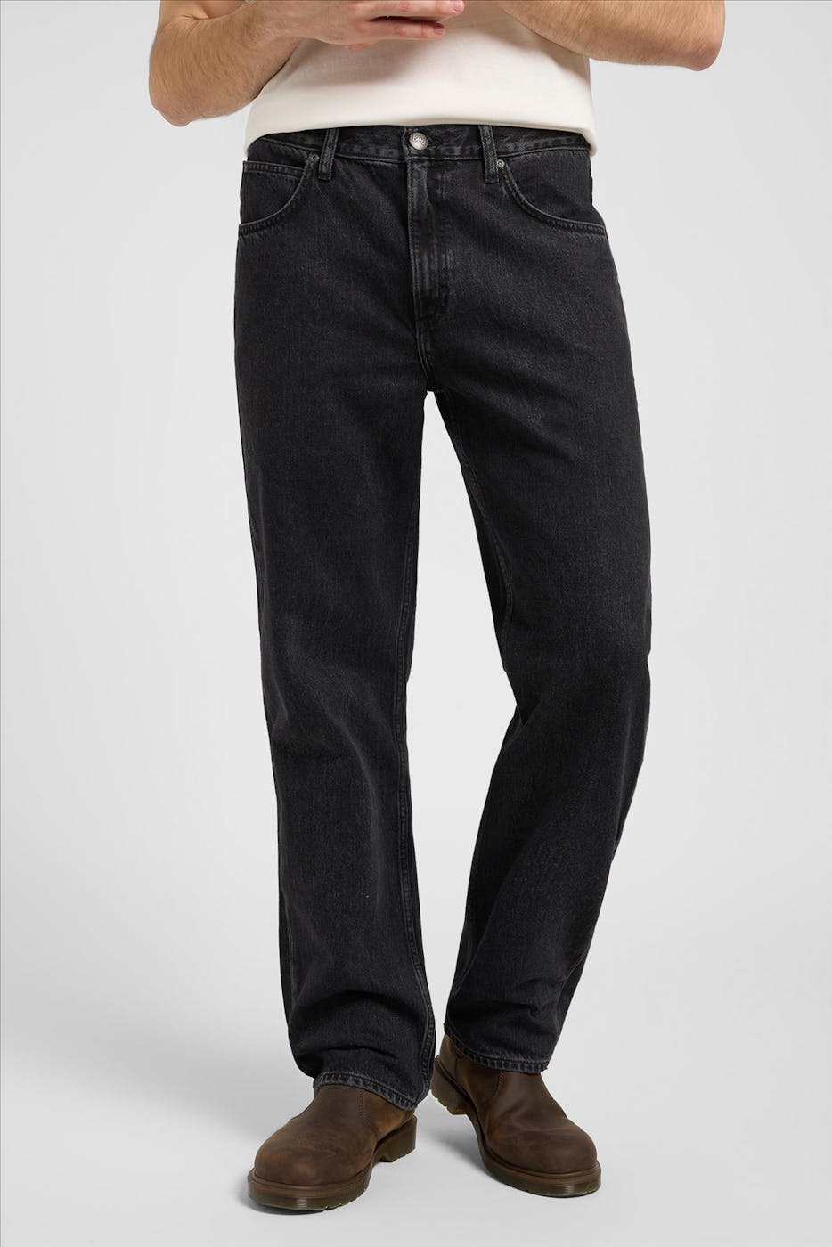 Lee - Donkergrijze Haden relaxed straight jeans