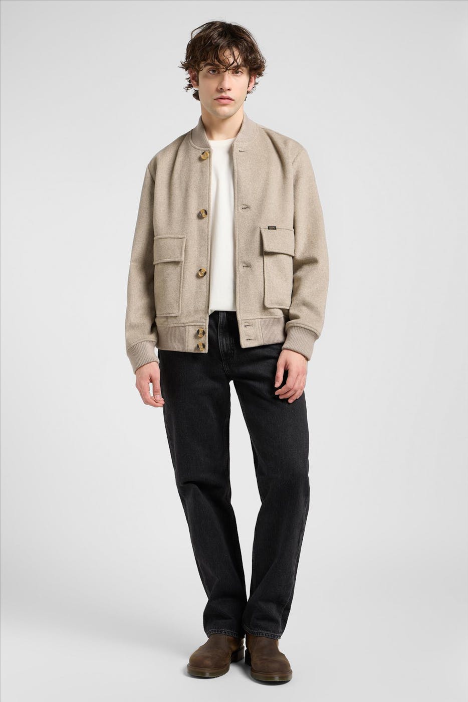 Lee - Donkergrijze Haden relaxed straight jeans