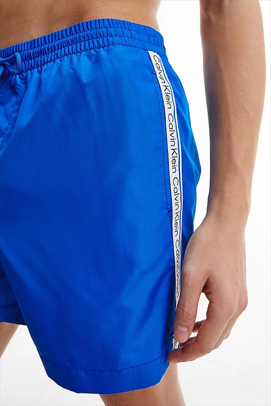 Calvin Klein Underwear - Felblauwe-witte Drawstring Swim Short
