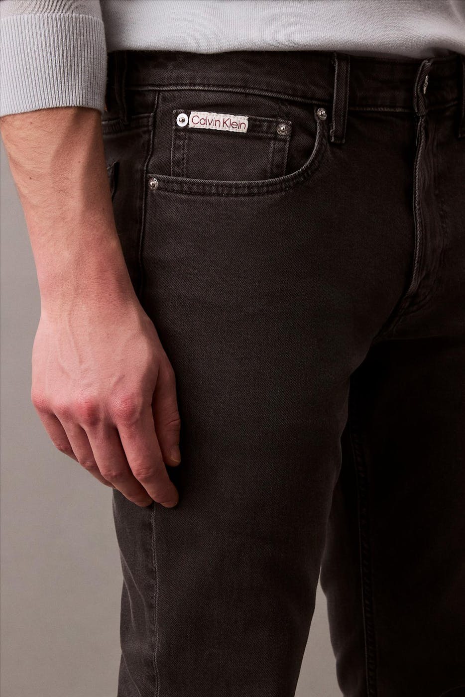 Calvin Klein Jeans - Zwarte Essential slim jeans