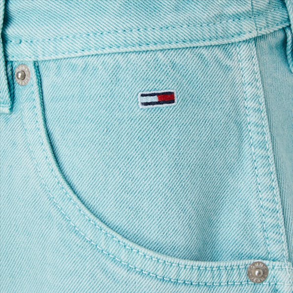 Tommy Jeans - Lichtblauwe Garment Dye jeansrok