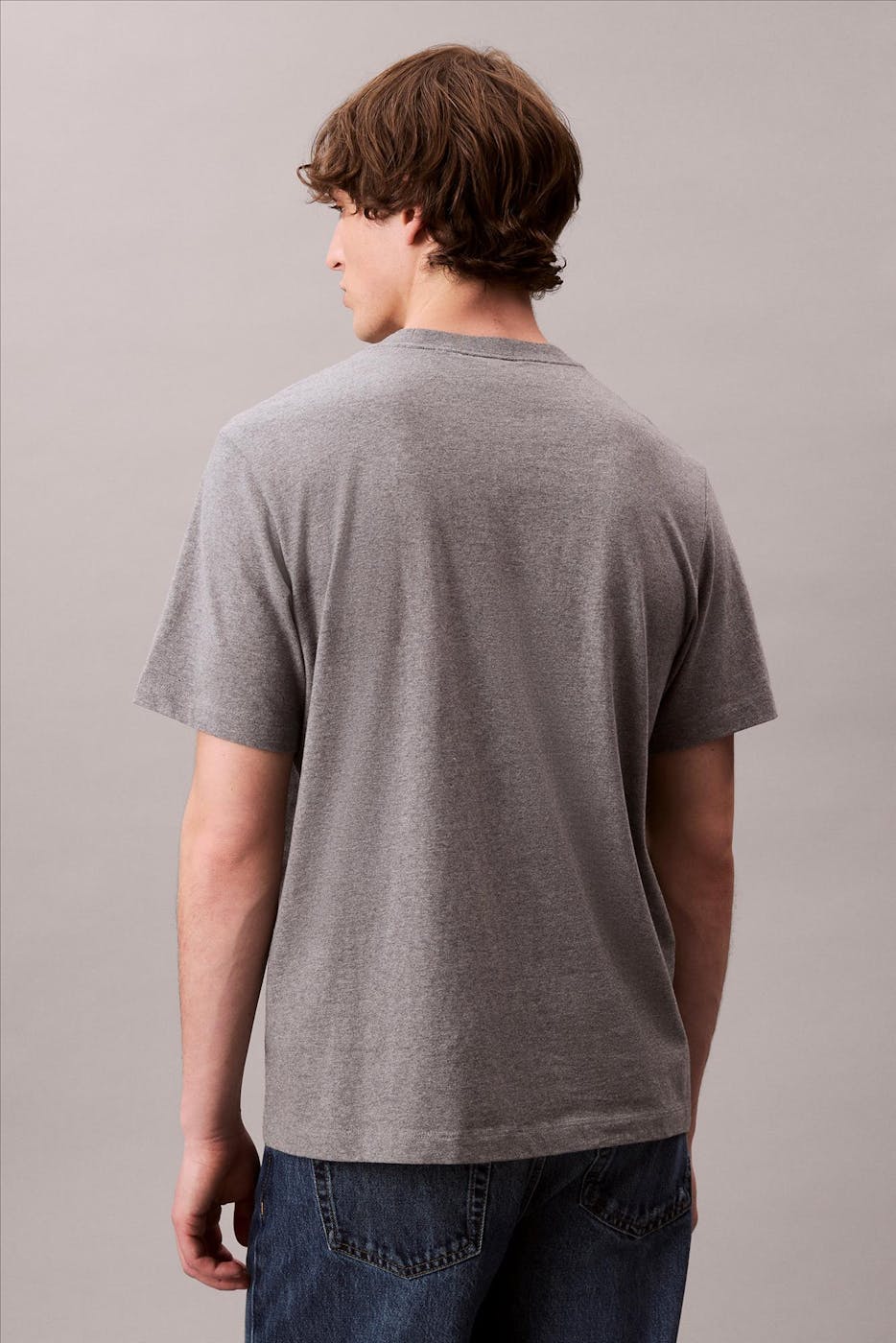 Calvin Klein Jeans - Grijze Monogram Logo T-shirt