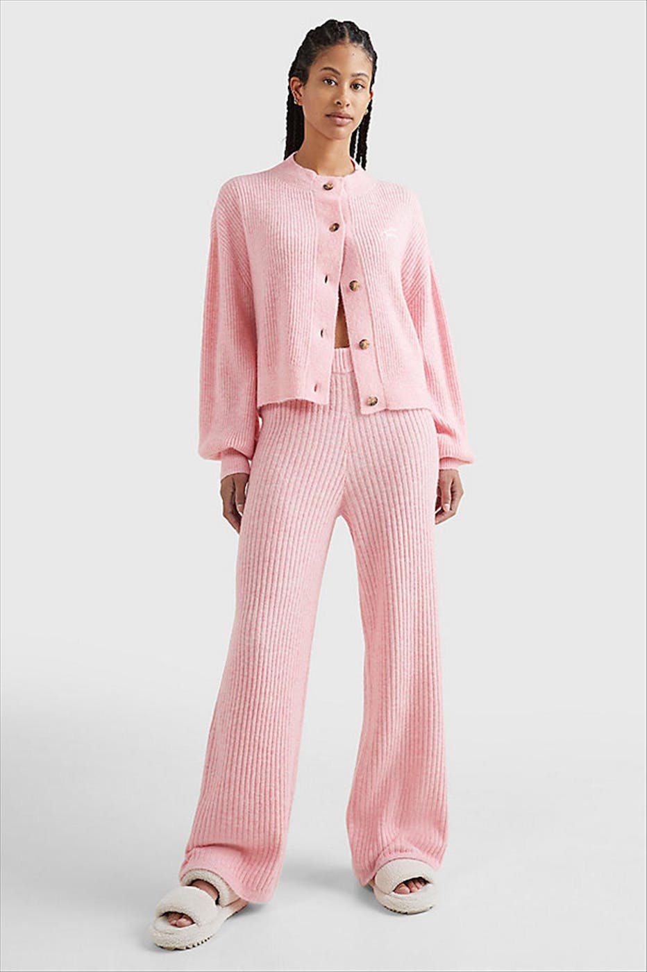Tommy Jeans - Roze Cosy Signature cardigan