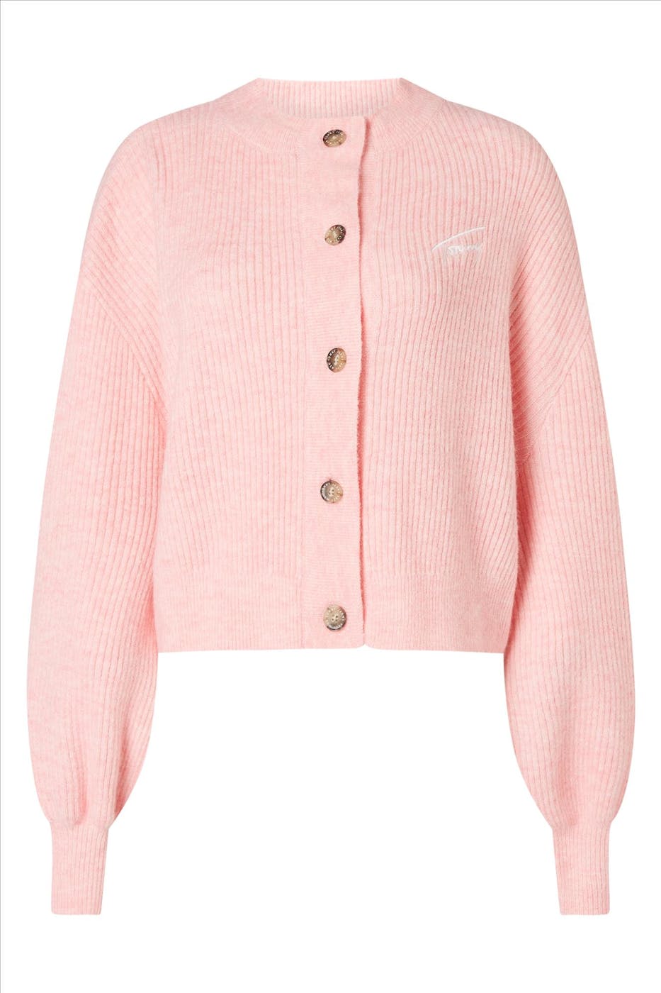 Tommy Jeans - Roze Cosy Signature cardigan