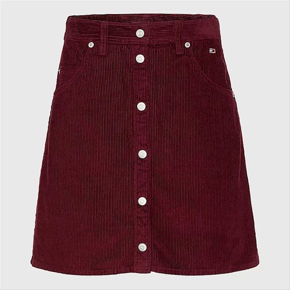 Tommy Jeans - Bordeaux Corduroy Mini rok