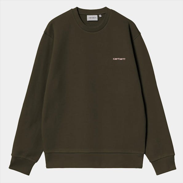 Carhartt WIP - Donkergroene Script Embroidery sweater