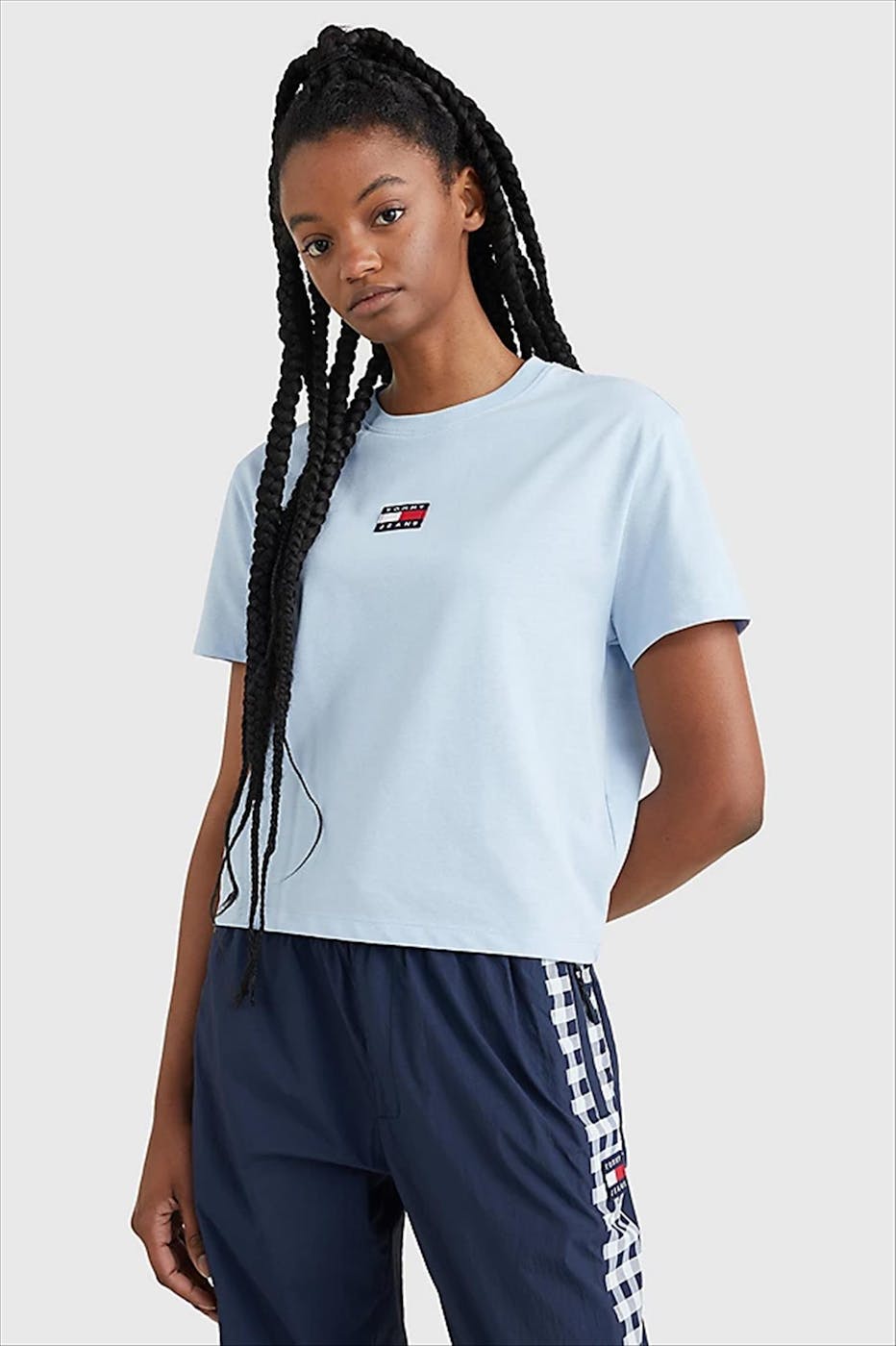 Tommy Jeans - Lichtblauwe Center Badge T-shirt
