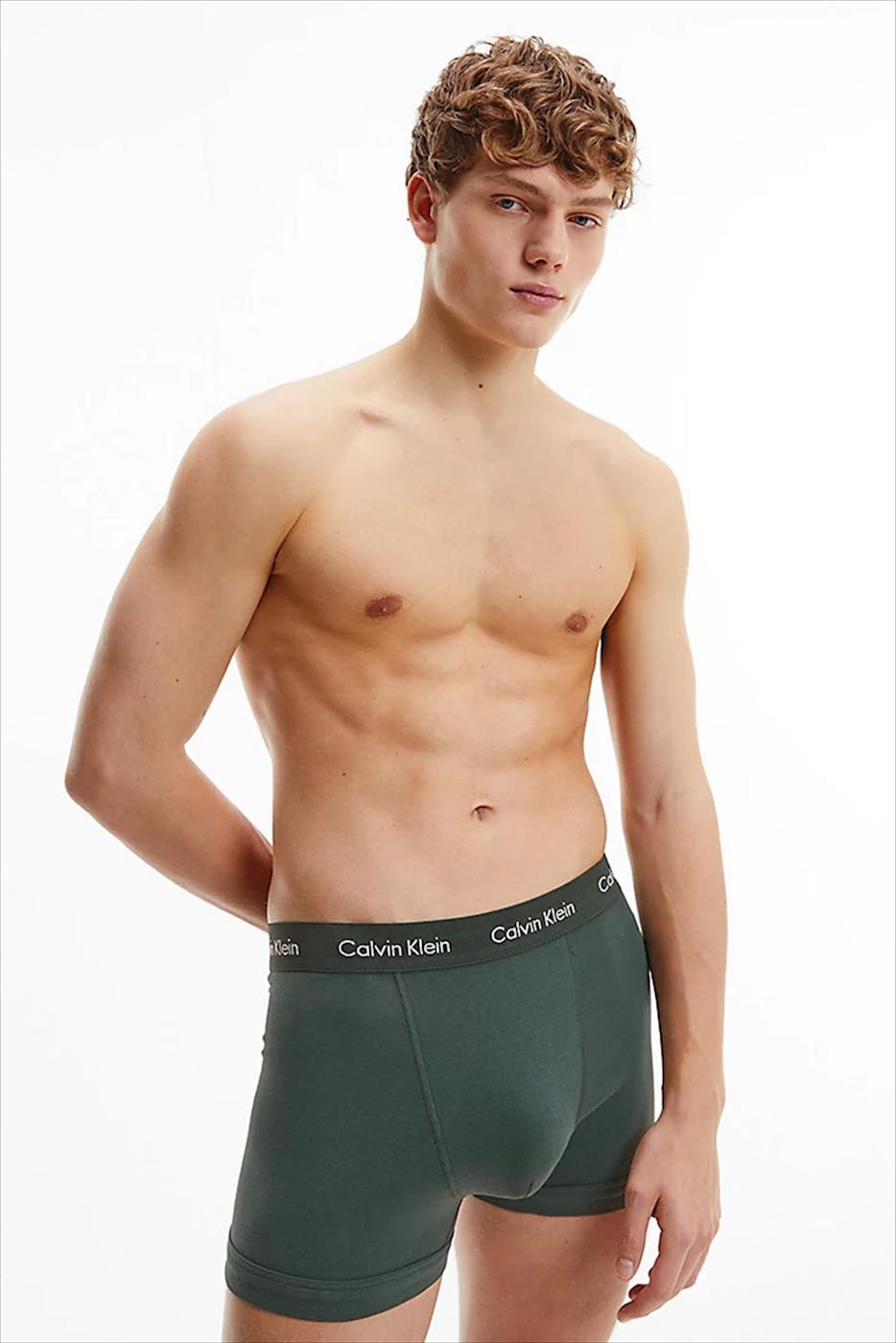 Calvin Klein Underwear - Blauw-groen-grijze Trunk 3-pack boxershorts