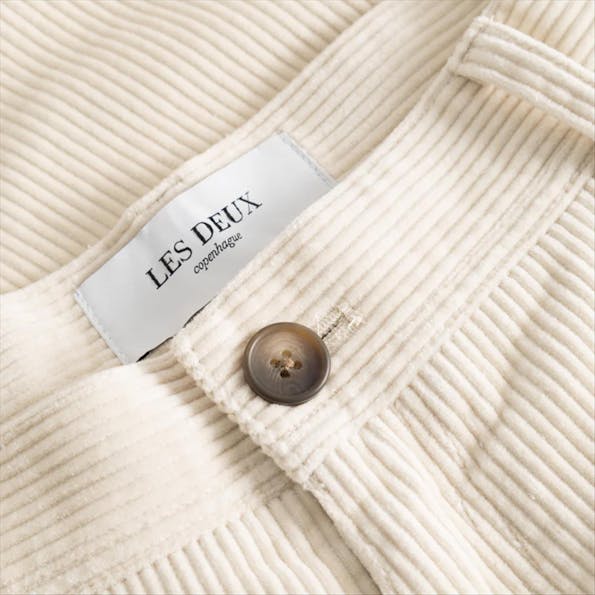 LES DEUX - Ecru Kody Heavy Corduroy broek