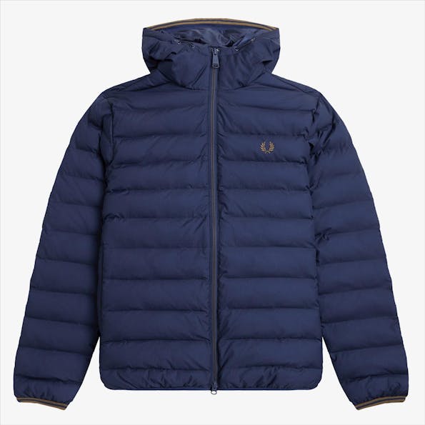 Fred Perry - Blauwe Hooded Insulated jas