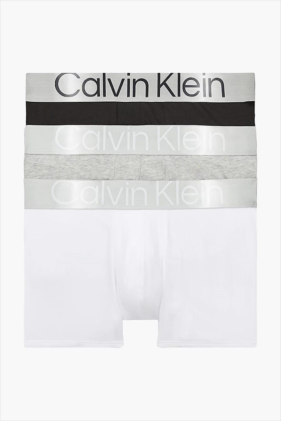 Calvin Klein Underwear - Zwart-grijs-witte Trunk 3-pack boxershorts