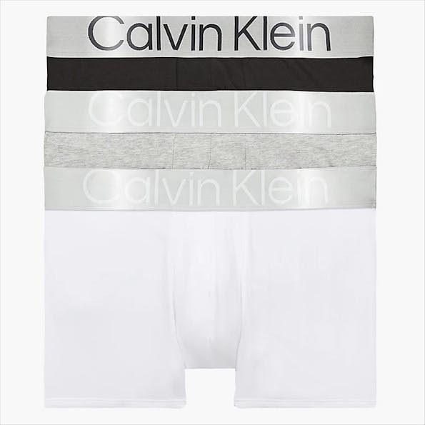 Calvin Klein Underwear - Zwart-grijs-witte Trunk 3-pack boxershorts