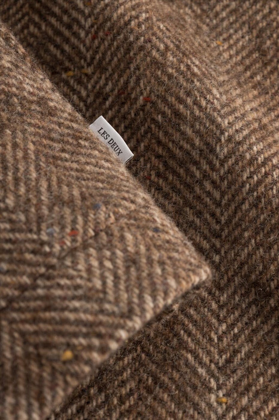 LES DEUX - Bruine Milian Herringbone overshirt jas