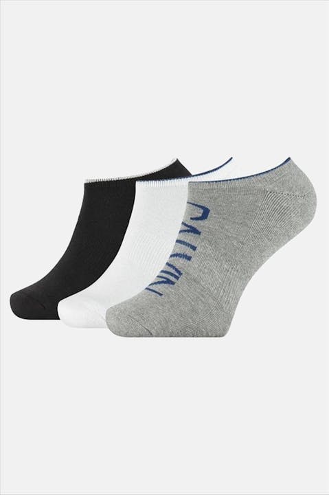 Calvin Klein - Zwart-grijs-witte Sneakersokken, One Size