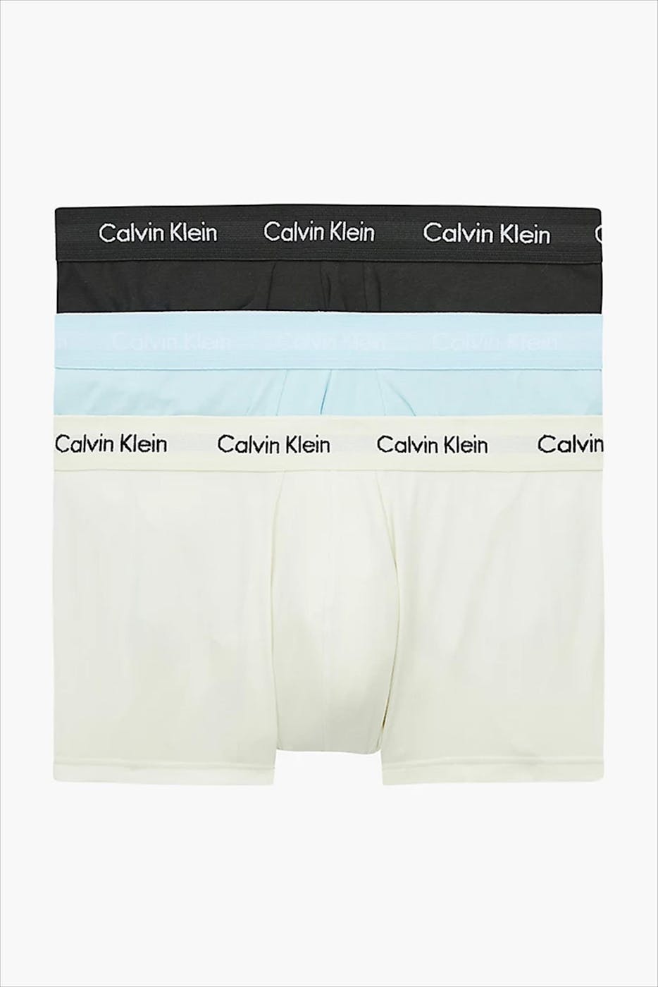 Calvin Klein Underwear - Wit-Zwart-blauwe Trunk 3-pack Boxershorts