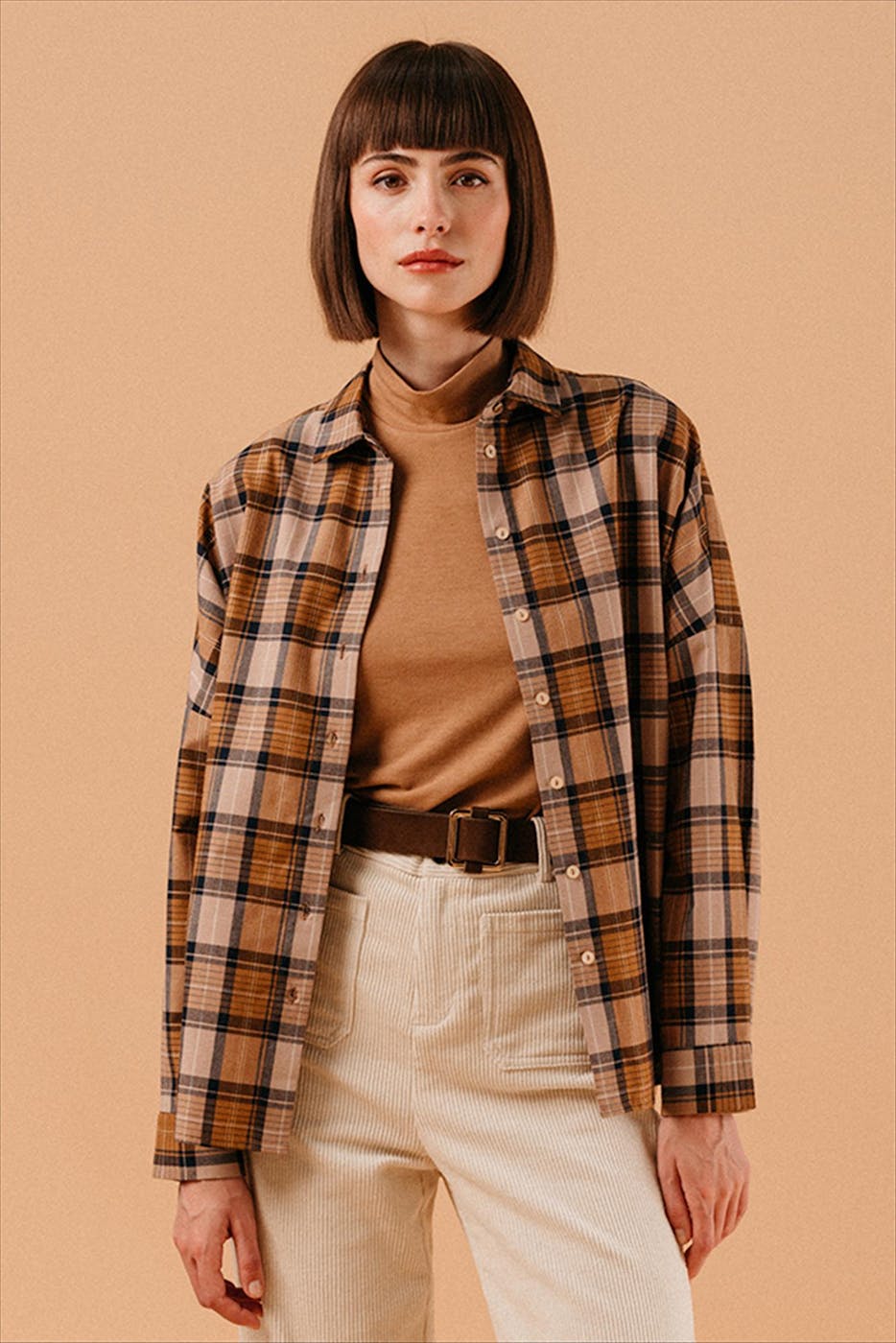 Grace & Mila - Bruine Lison blouse