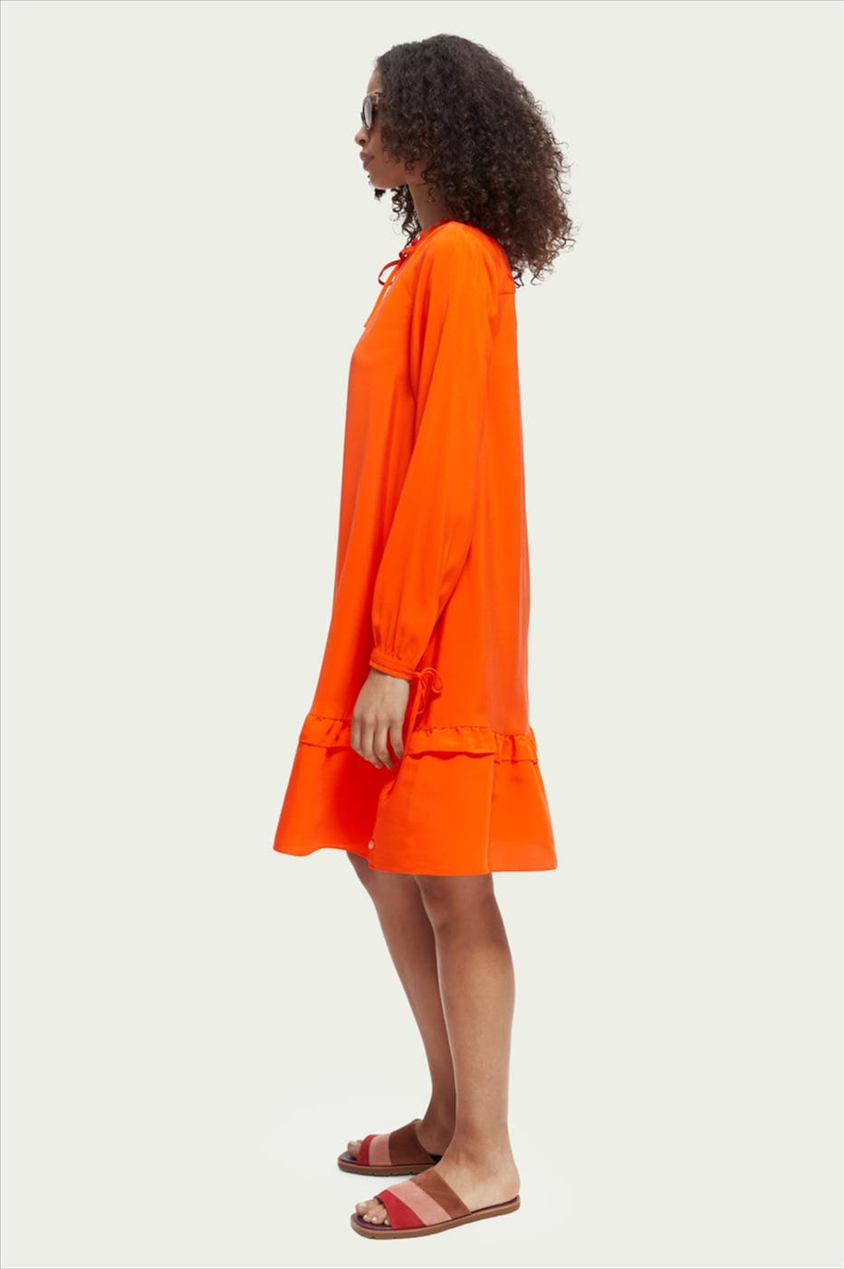 Scotch & Soda - Oranje volant jurk