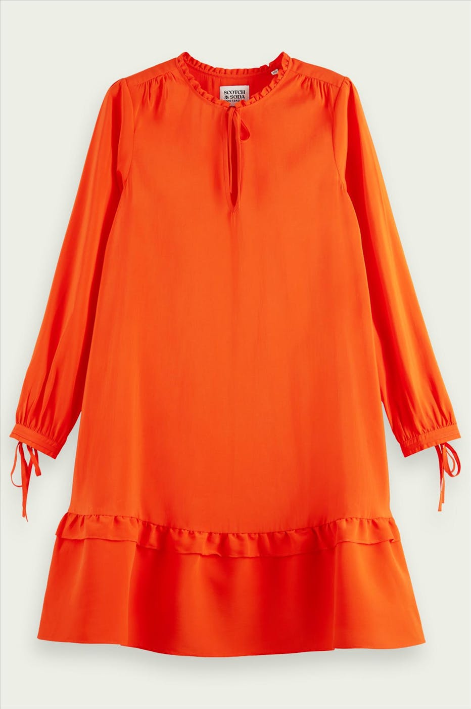 Scotch & Soda - Oranje volant jurk