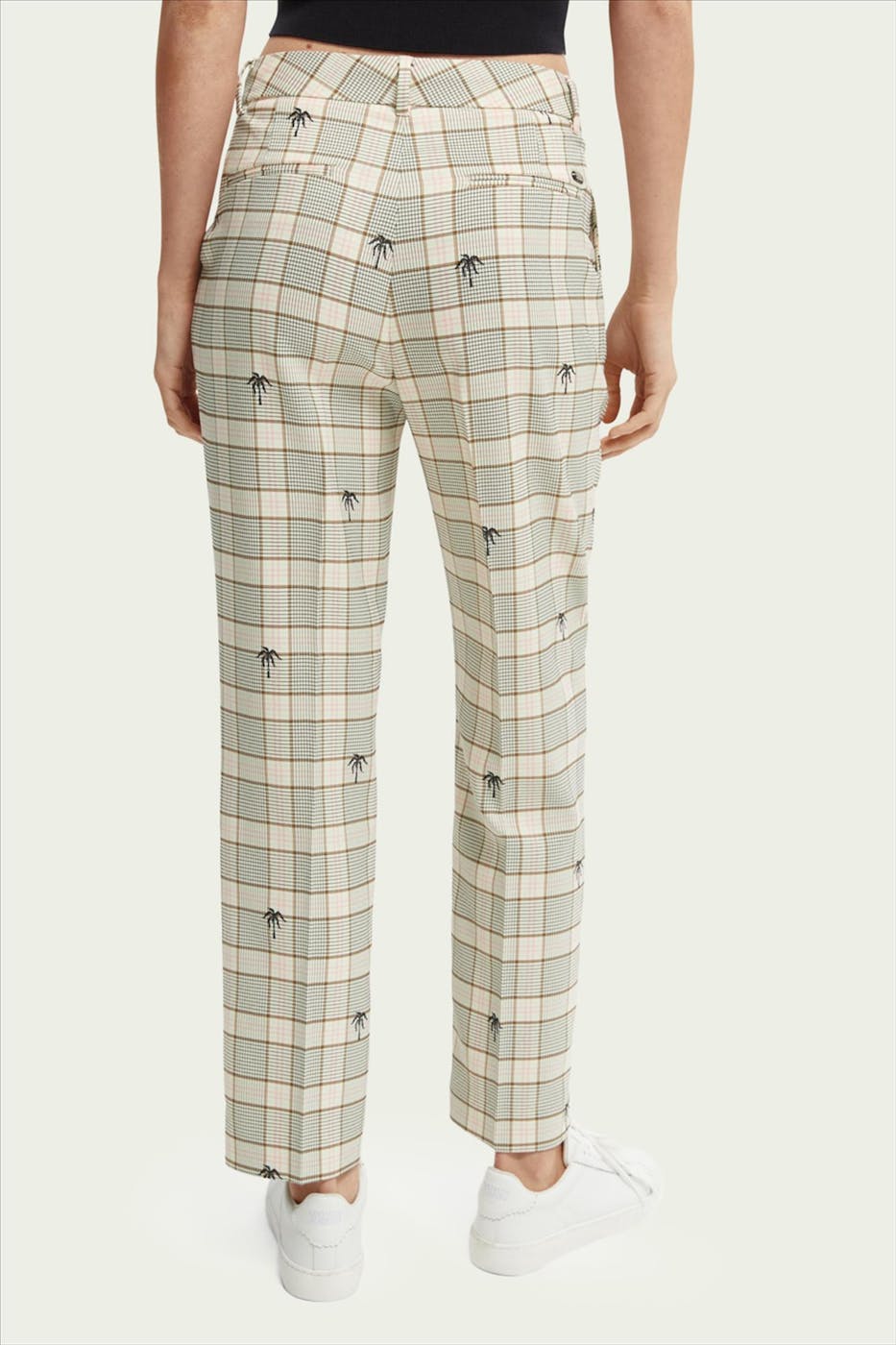 Scotch & Soda - Beige-roze Abott straight fit kostuumbroek