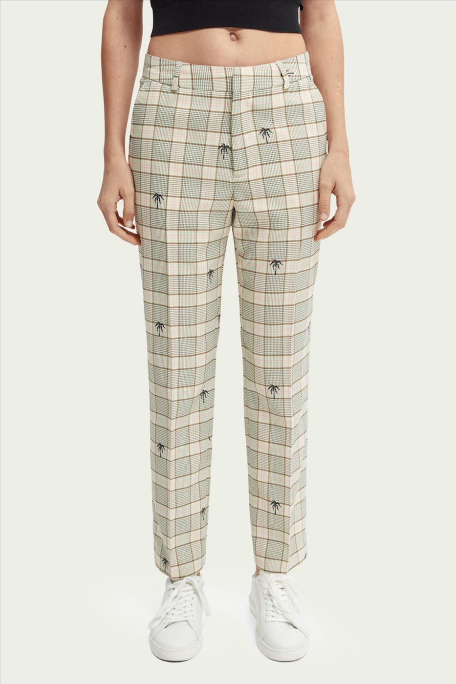 Scotch & Soda - Beige-roze Abott straight fit kostuumbroek