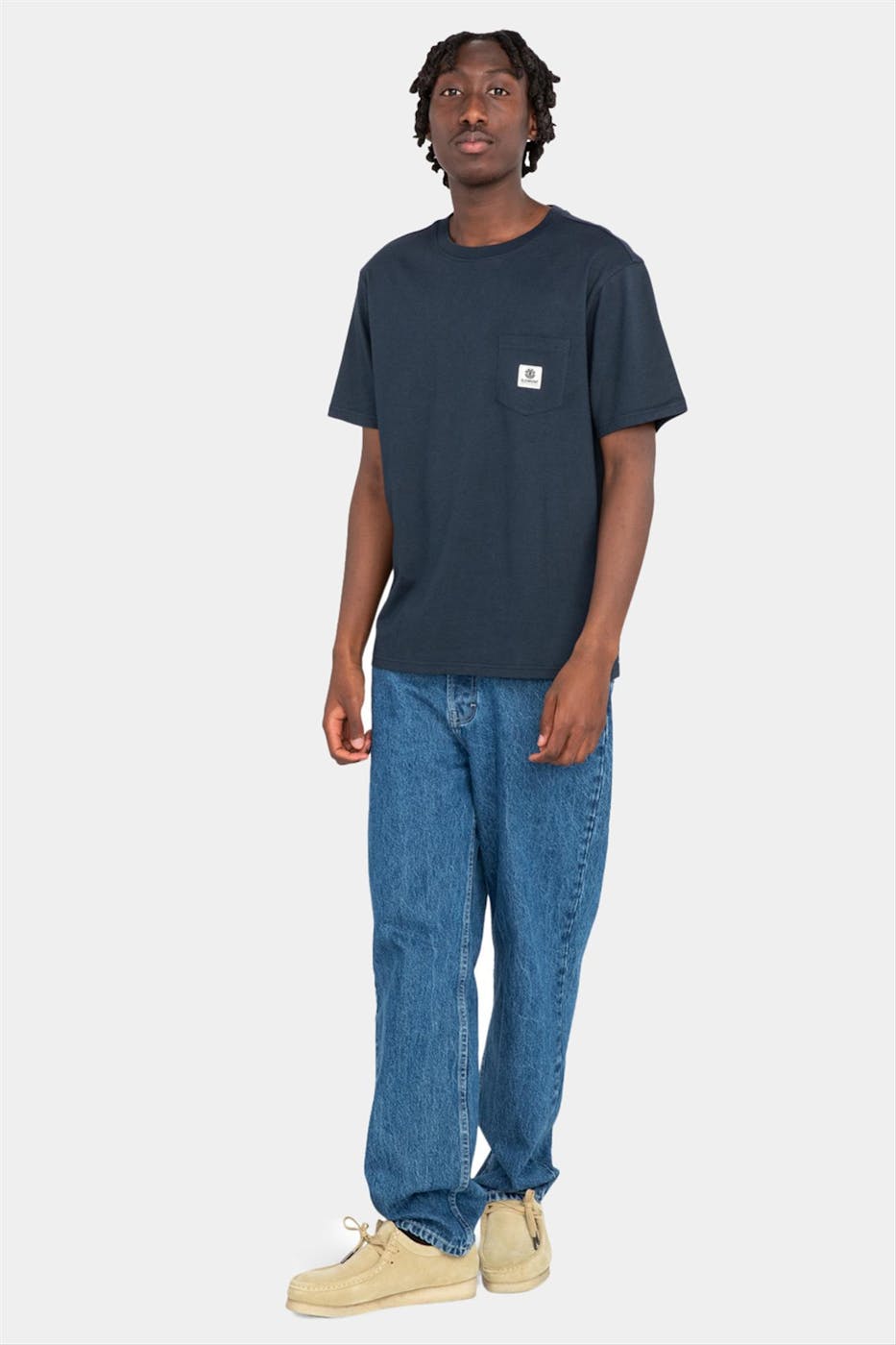 Element - Donkerblauwe Basic Pocket Label T-shirt