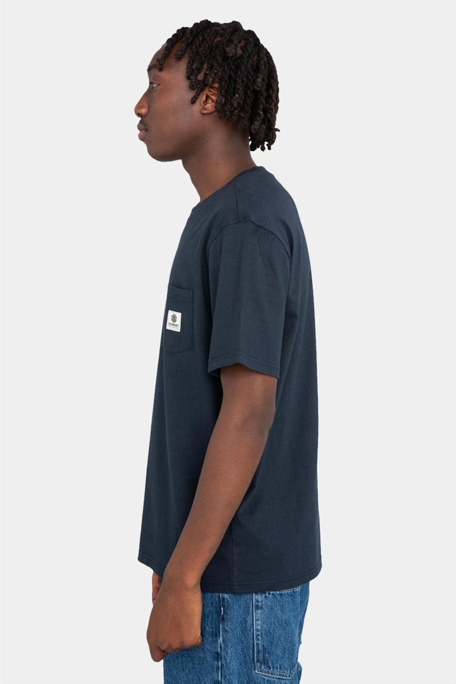 Element - Donkerblauwe Basic Pocket Label T-shirt