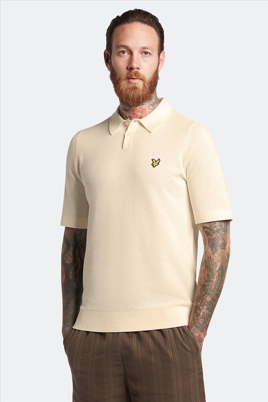 Lyle & Scott - Beige Textured polo