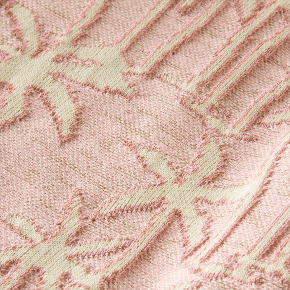 Scotch & Soda - Roze-beige Jacquard Knitted trui met korte mouw