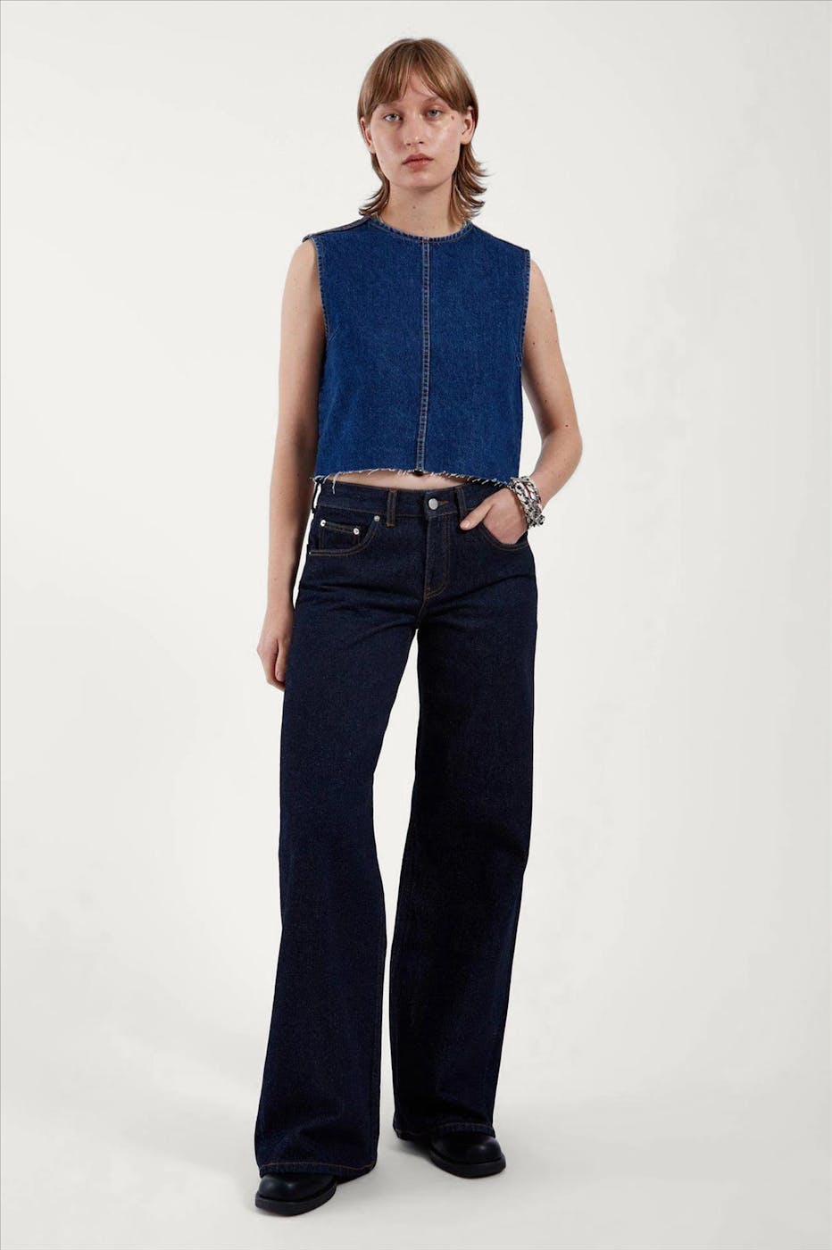 Dr. Denim - Donkerblauwe Stream Rinse jeans